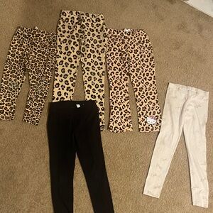 Leopard Print and Black Kids Leggings Set